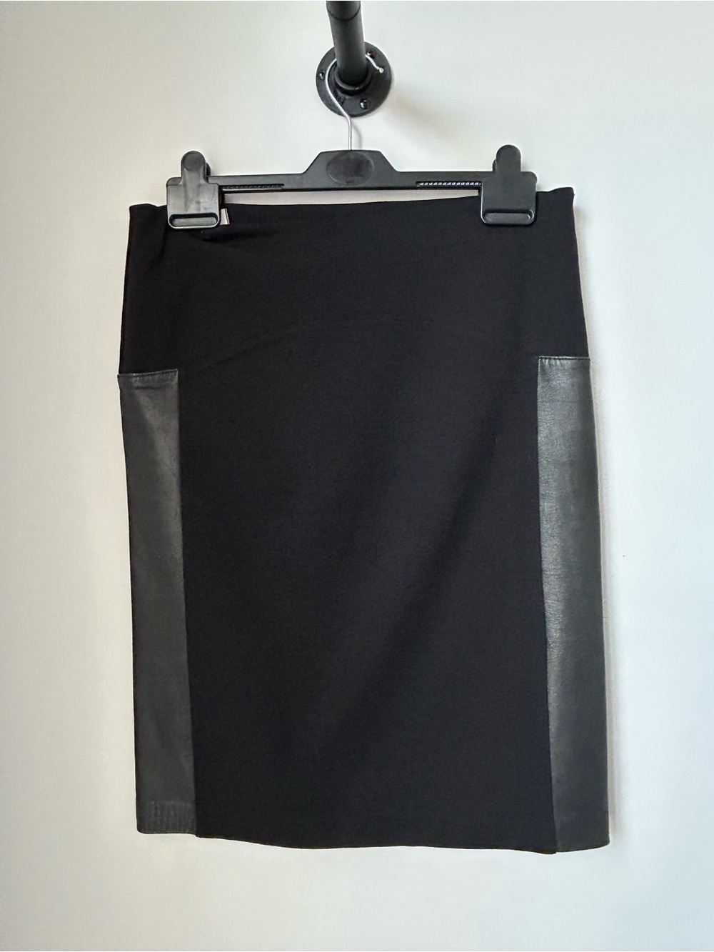 Getting Back To Square One Leather Paneled Pencil Skirt